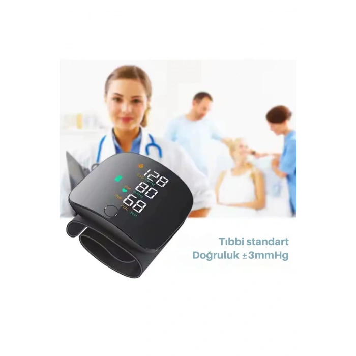 Akıllı Dijital Sesli Türkçe Konuşan Koldan Tam Otomatik Hassas Tansiyon Nabız Ölçme Aleti LCD Ekran