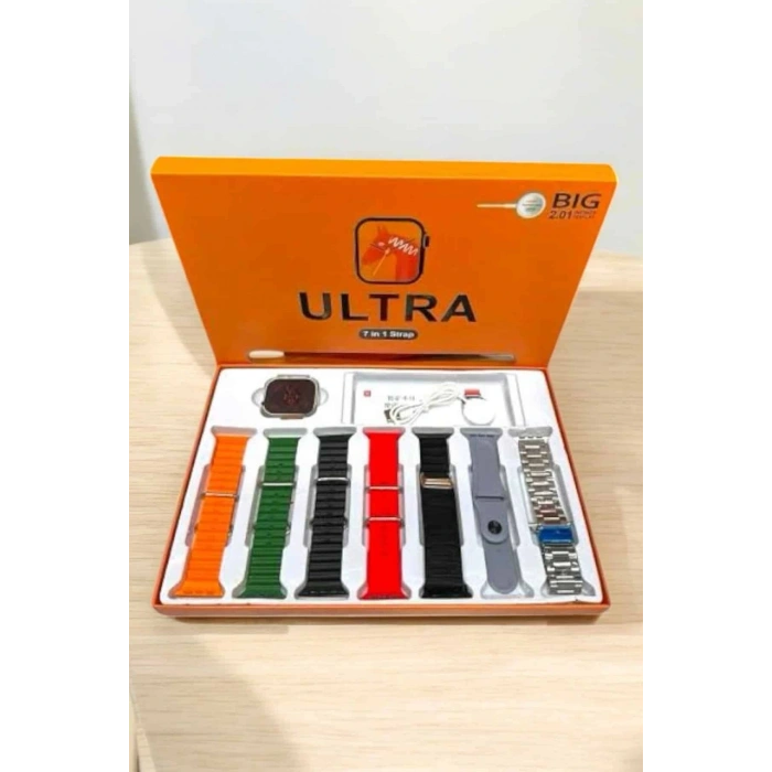 Akıllı Saat 7 Kordonlu Metal,Plastik Ve Hasır Kordon Seçeneği