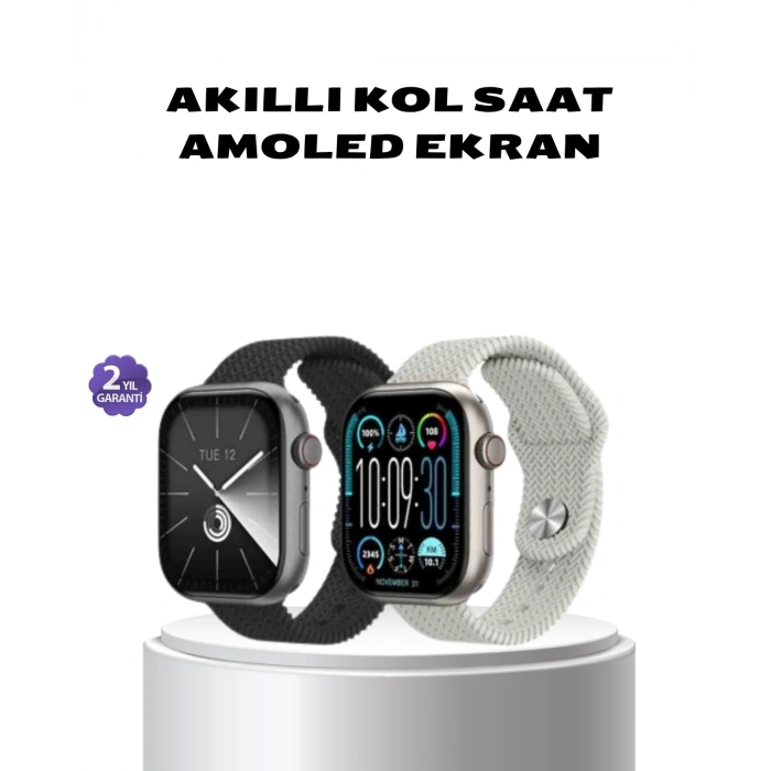 Akıllı Saat Kablosuz Şarjlı Bluetooth 5.2 Arama Bildirim Sesli Asistan 420 mAh