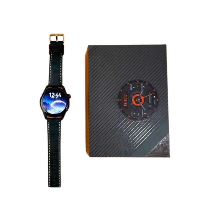 Akıllı Saat Yuvarlak Ekran Sesli Görüşme Özellikli Siyah Akıllı Unisex Kol Saati