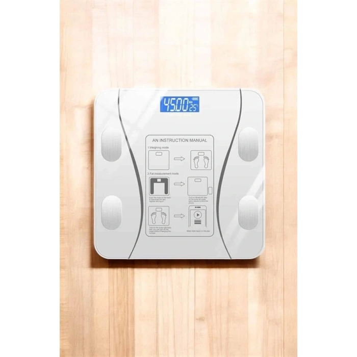 Akıllı Tartı Dijital Baskül Yağ Su Kas Vücut Kitle Kilo Ölçer Tartı