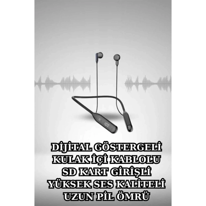 Alarm ve Titreşim Özellikli Akıllı Saat ve Mikrofonlu Kablolu Bluetooth Kulaklık 60 Saat