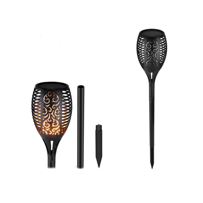 Alev Efektli Solar Bahçe Lambası Su Geçirmez Sensörlü LED Dış Mekan Aydınlatma