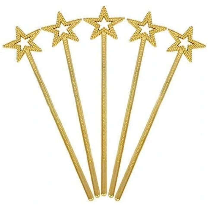 Altın Renk Yıldız Peri Asası Peri Değneği 34 cm 1 Adet (5047)