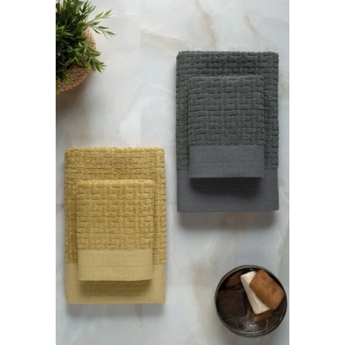 Altınbaşak Bambi Banyo Seti Antrasit Hardal