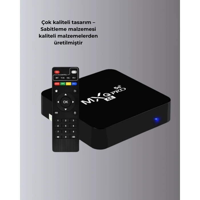 Android TV Box 4K – 2GB RAM 16GB ROM, Kablosuz Wi-Fi Medya Oynatıcı
