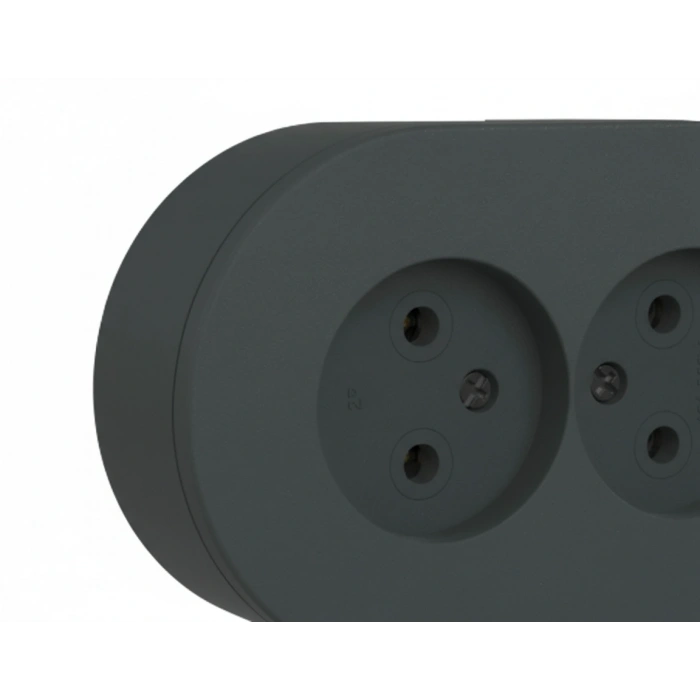 Antrasit Çiftli Sıva Üstü Topraklı Priz – Modern Elektrik Tasarımı