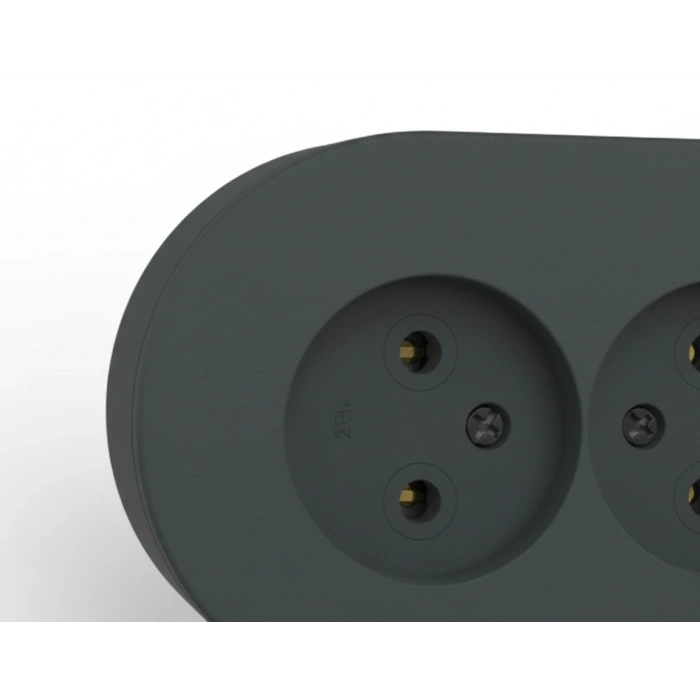 Antrasit Renk Çiftli Sıva Üstü Topraklı Elektrik Priz