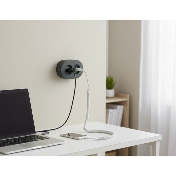 Antrasit Renkli Sıva Üstü İkili Topraklı Elektrik Prizi