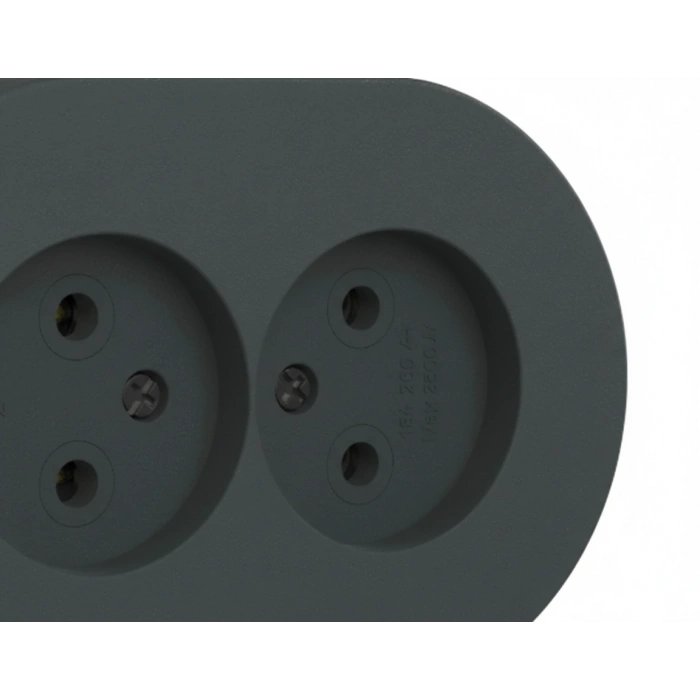 Antrasit Renkli Sıva Üstü İkili Topraklı Elektrik Prizi