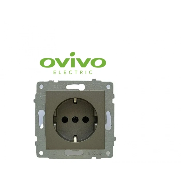 Antrasit Topraklı Piriz Çerçevesiz Grano - Priz ve Anahtar İçin Uyumlu Çerçeve