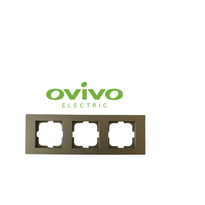 Antrasit Üçlü Çerçeve Grano - Priz ve Anahtar İçin Uyumlu Çerçeve