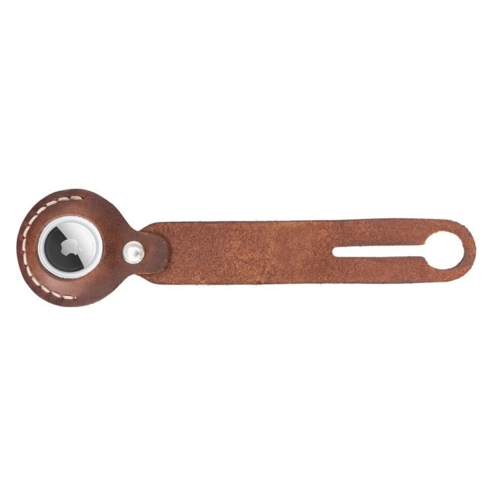 Apple AirTag Uyumlu Deri Anahtarlık Beta AA2 Taba