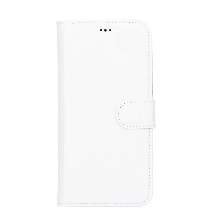 Apple iPhone 13 Pro Max Uyumlu Deri Cüzdanlı Kılıf F3 Beyaz