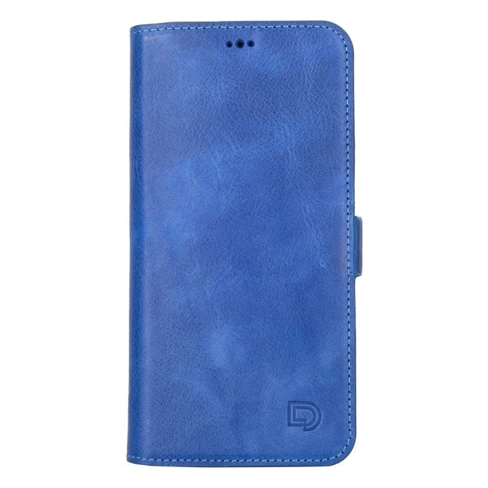 Apple iPhone 13 Pro Max Uyumlu Deri Cüzdanlı Kılıf Okyanus Mavi