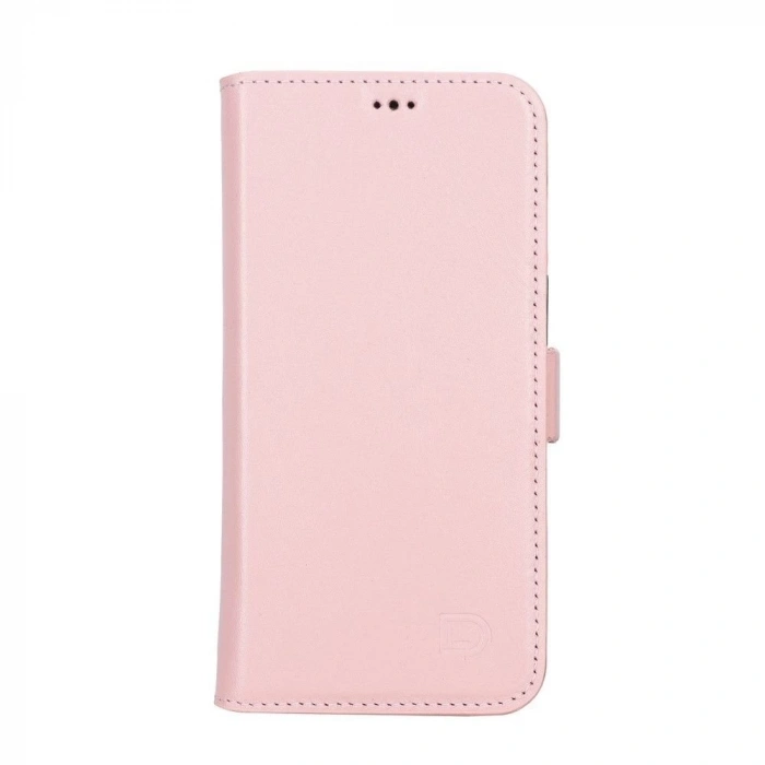 Apple iPhone 13 Uyumlu Deri Cüzdanlı Kılıf Toz Pembe