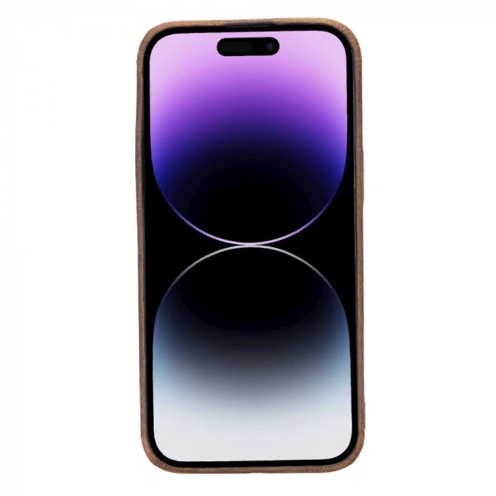 Apple iPhone 14 Pro Max Uyumlu Deri Arka Kapak ROCK G2