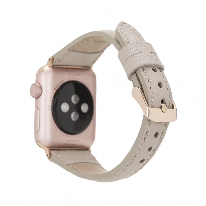 Apple Watch Uyumlu Deri Kordon 38-40-41mm Slim ERC3 Bej
