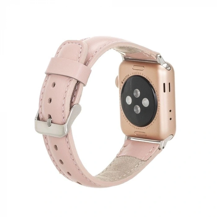 Apple Watch Uyumlu Deri Kordon 42-44-45mm NU2 Pembe