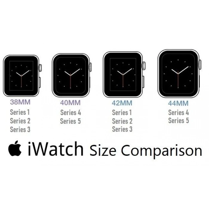 Apple Watch Uyumlu Deri Kordon 42-44-45mm RST1 Siyah