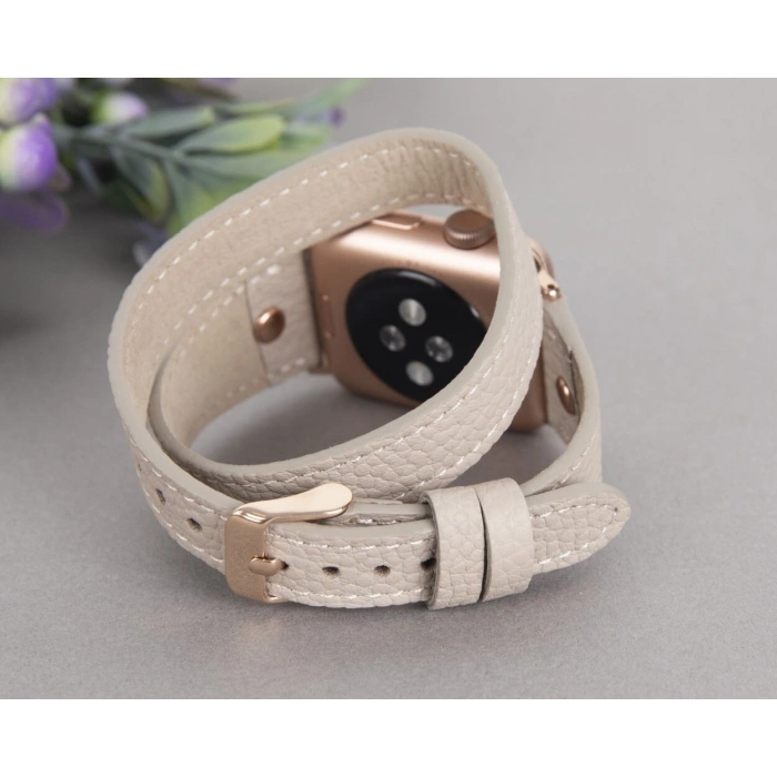 Apple Watch Uyumlu Deri Kordon 42-44-45mm Slim DTRT ERC3
