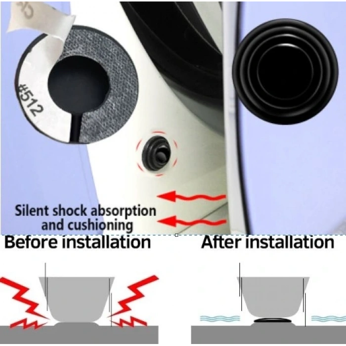 Araba Kapı Ses ve Darbe Emici Pad 10 Adet Siyah (5047)