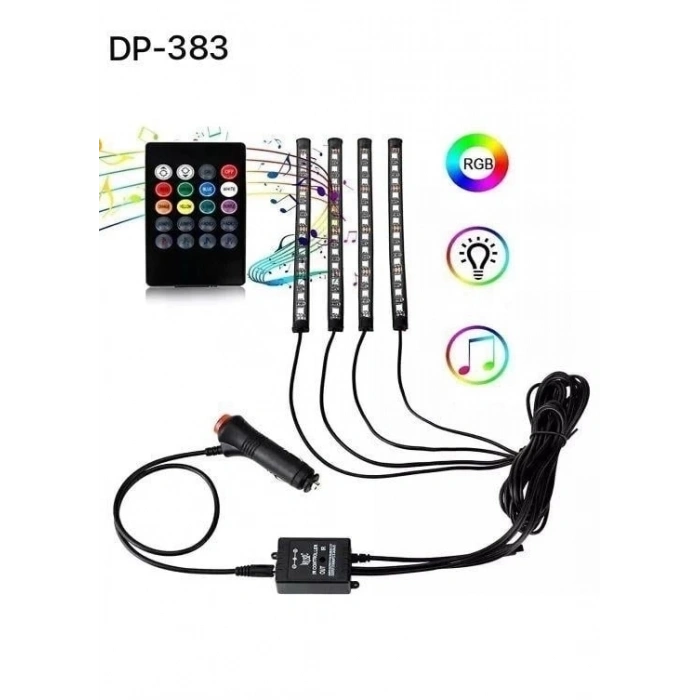 Araç İçi Ayak Altı Ses Duyarlı Şerit Led 4lü Set