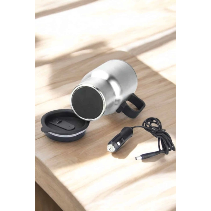 Araç İçi Çelik Su Isıtıcı Termos Bardak Çakmak Girişli Kupa Görünümlü