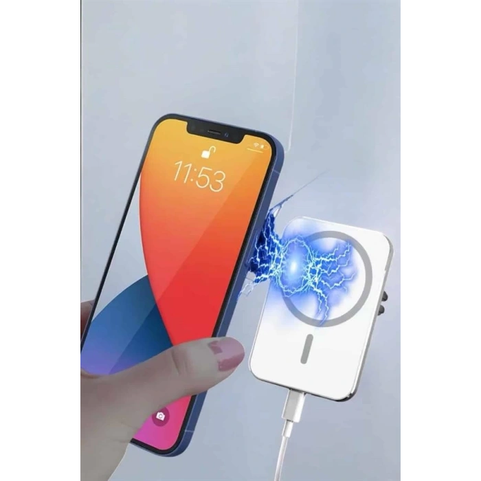 araç uyumlu Kablosuz 15W Taşınabilir Şarj Aleti Çift Kablo