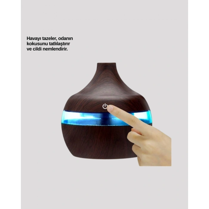Aromaterapi Uyumlu 300 ml LED Işıklı Oda Kokusu Difüzörü