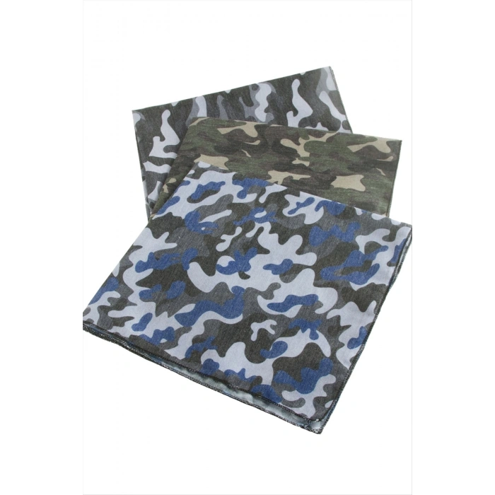 Asker Desenli Keten Bandana 50*50