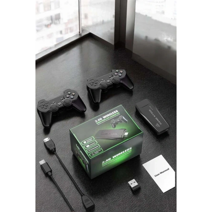 Atari Oyun Konsolu 2000 Oyunlu Game Stick 2.4G Wireless