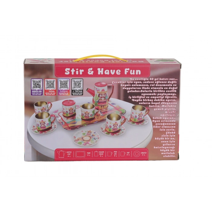 ATF-996-7A-10A 14 PARÇA DESENLİ METAL ÇAY SET