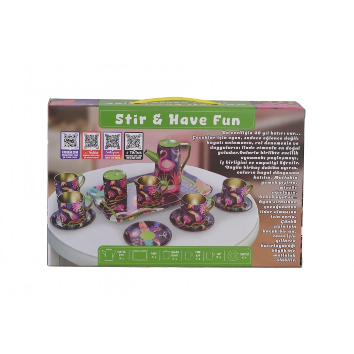 ATF-996-7A-10A 14 PARÇA DESENLİ METAL ÇAY SET