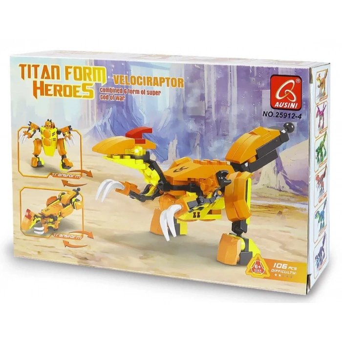 Ausini Titan Form Heroes-4 Velaciraptor 106 Parça