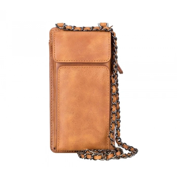 Avjin 6.9 inch Uyumlu Deri Kılıf Cüzdan Askılı TN11 Taba