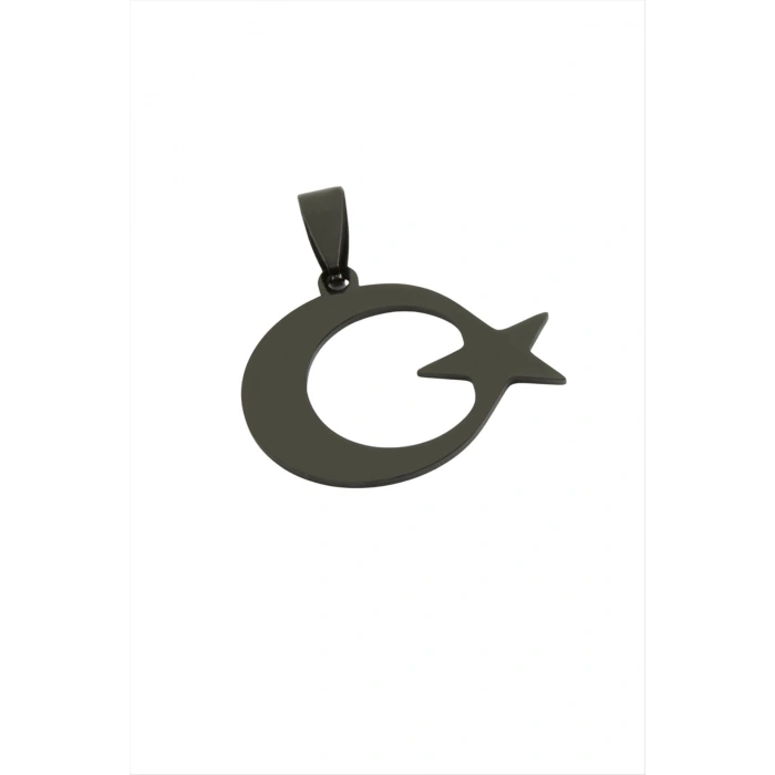 Ay Yıldız Çelik Kolye Ucu 2 cm