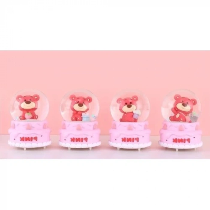 Ayıcıklı Işıklı Kar Küresi 7 Cm