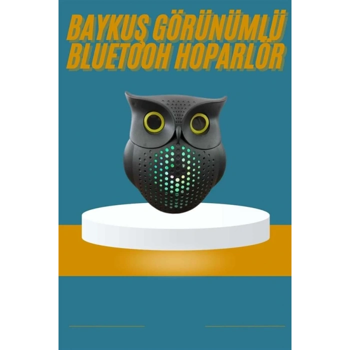 Baykuş Görünümlü Işıklı Bluetooth Speaker Bluetooth Hoparlör