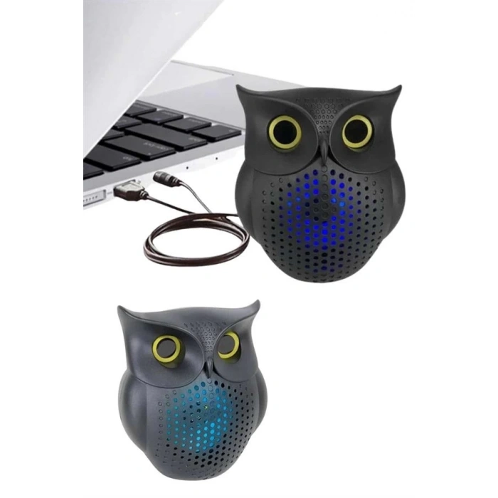Baykuş Görünümlü Işıklı Bluetooth Speaker Bluetooth Hoparlör