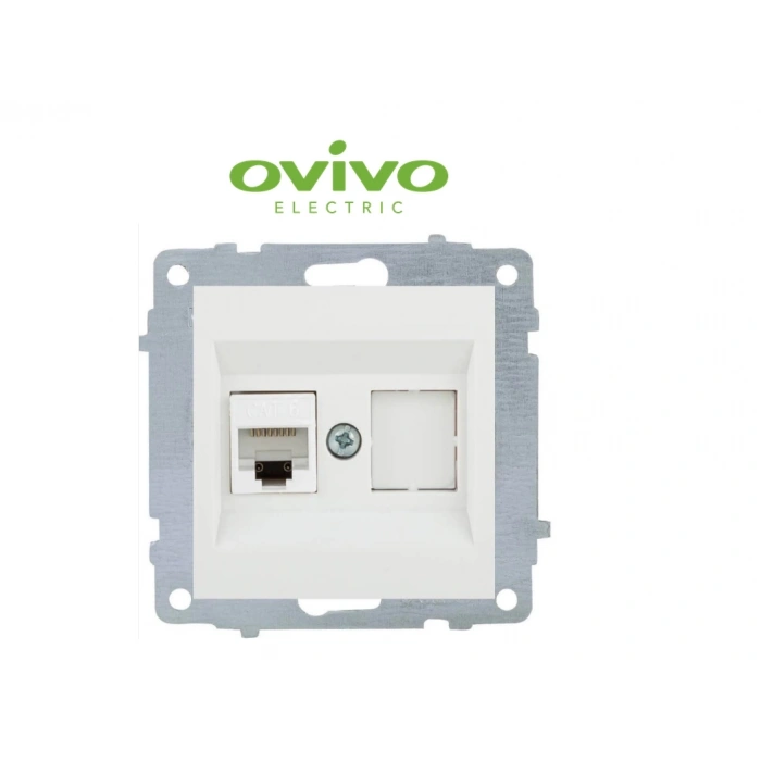 Beyaz Data Prizi Jaksız Çerçevesiz Grano - Priz ve Anahtar İçin Uyumlu Çerçeve