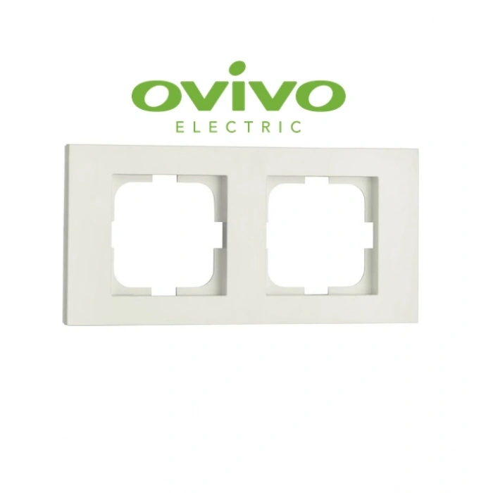 Beyaz İkili Çerçeve Grano - Priz ve Anahtar İçin Uyumlu Çerçeve