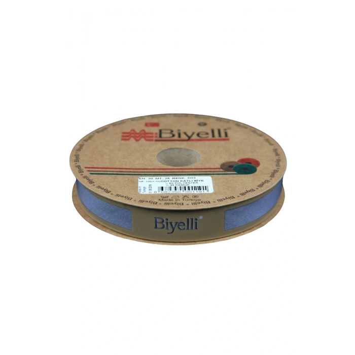 Biye Koton Katlı D23 Koyu Gri 2 cm 25 Metre %65 Koton %35 Polyester