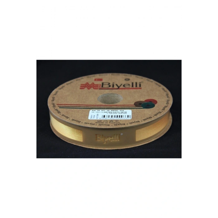 Biye Saten Katlı 034 Sarı 2 cm 25 Metre %100 Polyester