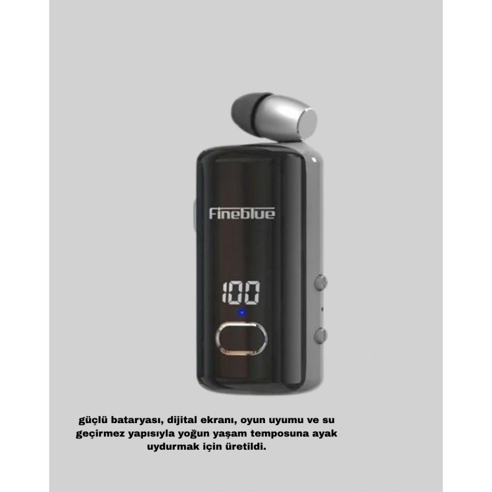 Bluetooth 5.3 Kablosuz Kulaklık Geri Çekilebilir Kablolu ve Ekranlı