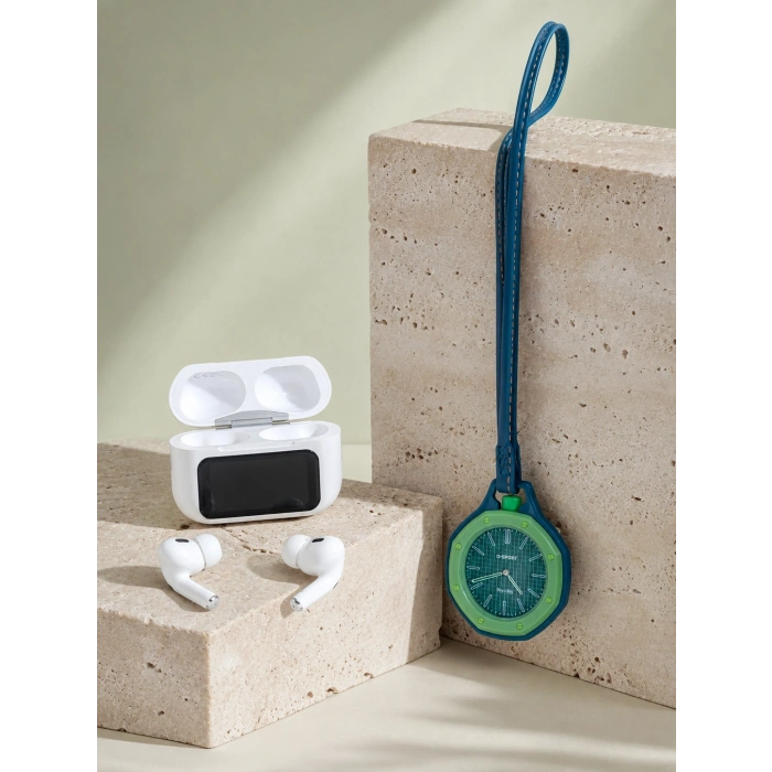 Bluetooth 5.4 Kablosuz Kulaklık Yeşil Askılı Analog Charm Saat İkili Set