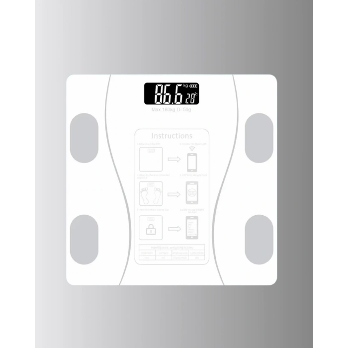 Bluetooth Akıllı Tartı – 8 Fonksiyonlu Dijital Baskül, 180 kg Kapasiteli