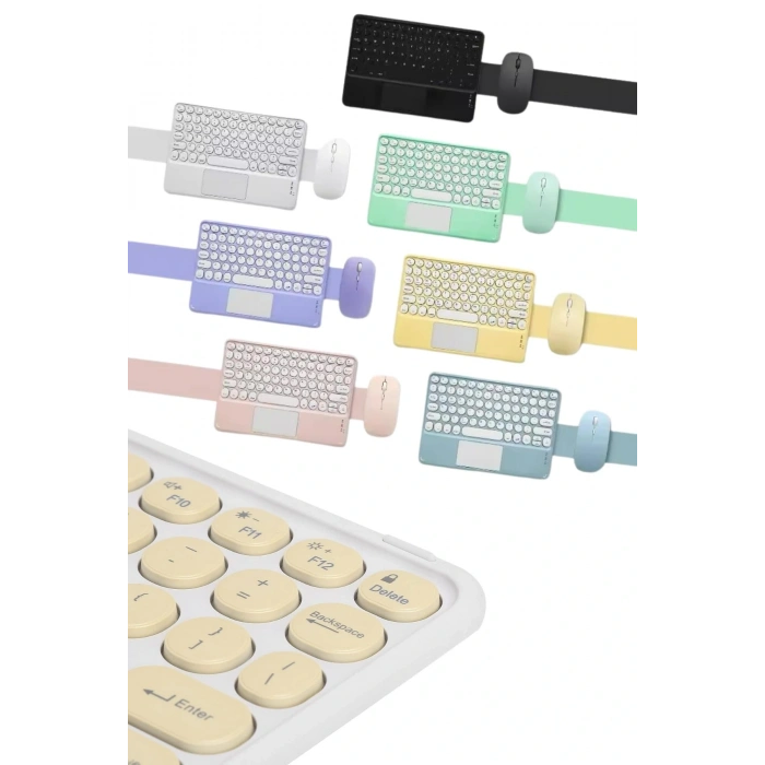 Bluetooth Touchpad Klavye 10.9 inch Kablosuz Wifi Q Klavye Slim