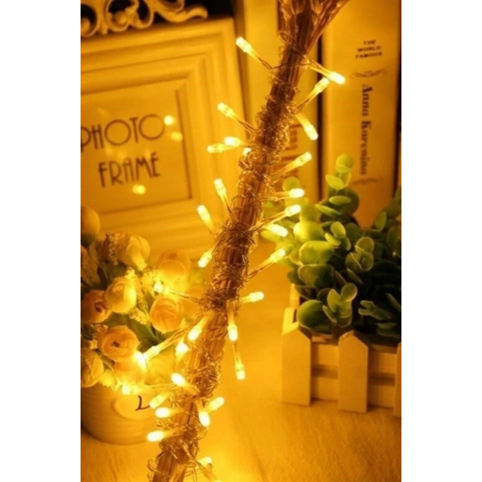BUFFER® 10 Metre 100 Ledli 8 Fonksiyonlu Dekoratif Lambader Sarı Lamba