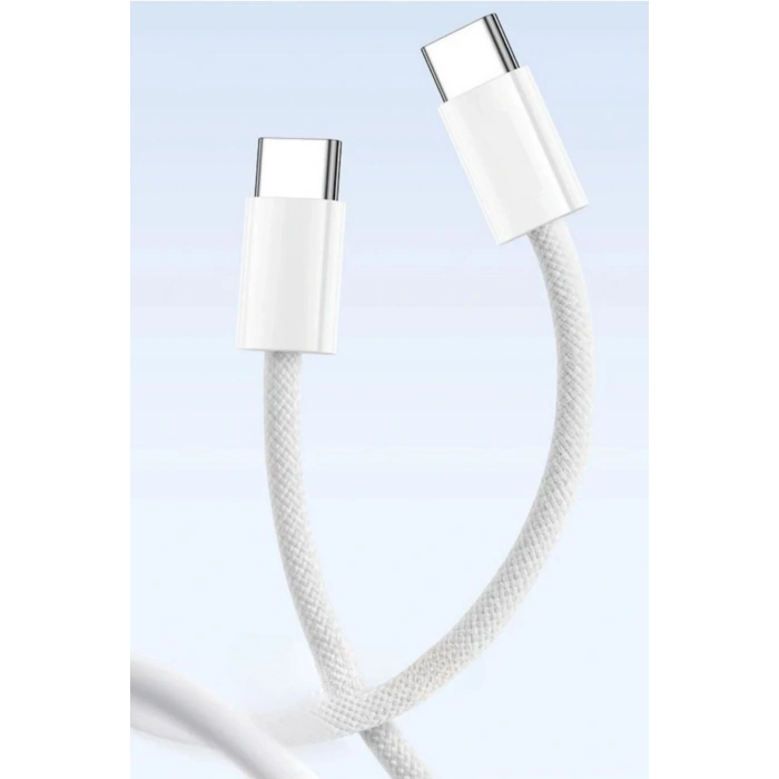 BUFFER® Apple 15/15 Pro Type-C to Type-C Hasır Örgü Hızlı Şarj Kablosu (1m)
